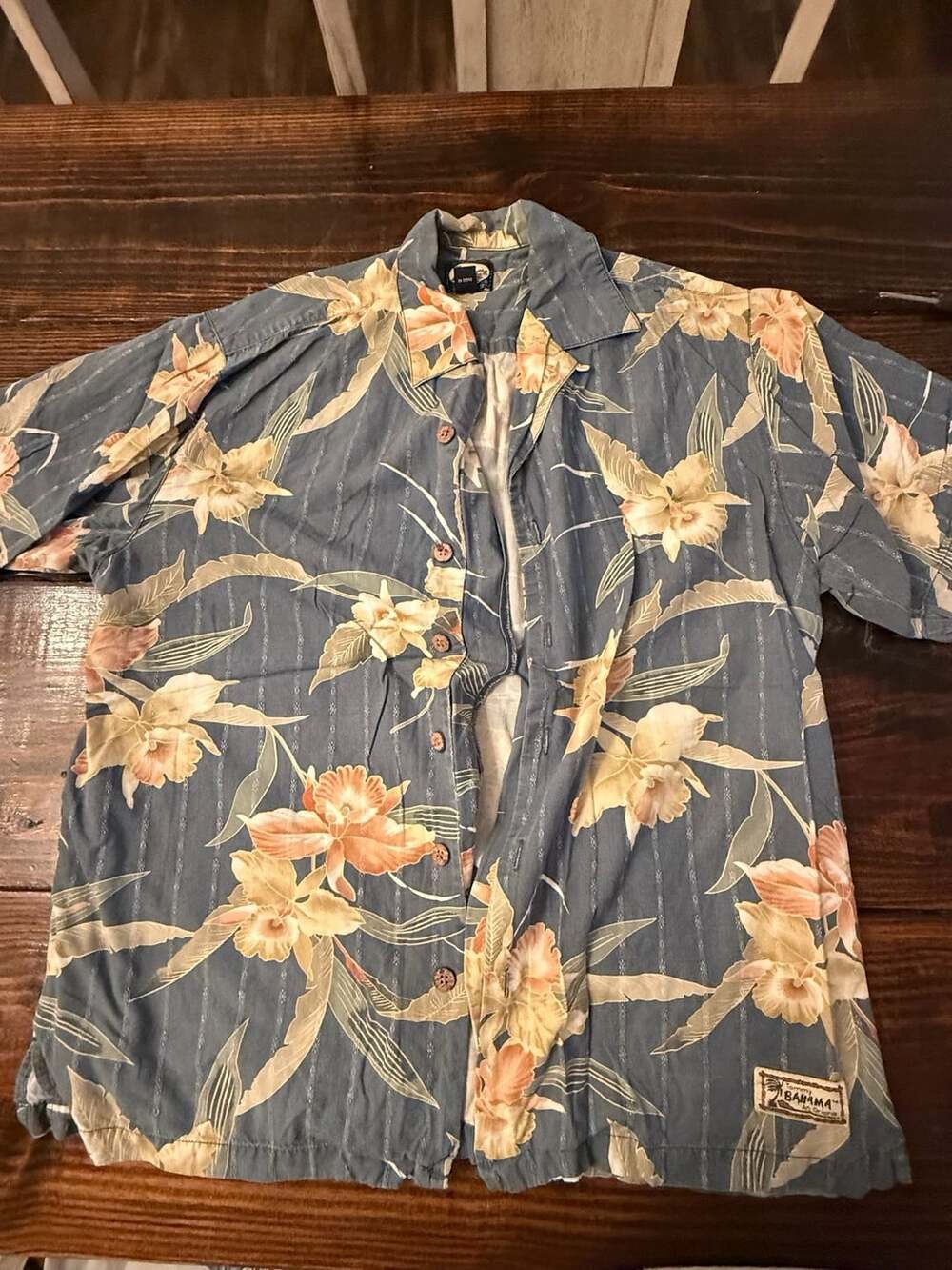 Havana Cafe Shirt Men X-Large Silk Button Up Short Sleeve Floral
